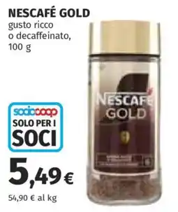 Ipercoop Nescafé Gold gusto ricco offerta