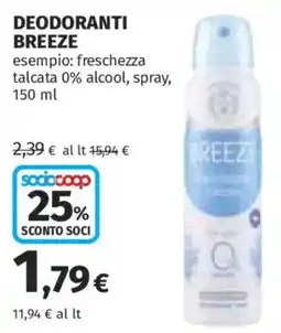 Ipercoop Deodoranti Breeze offerta