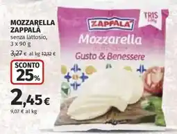 Ipercoop Mozzarella Zappalà senza lattosio offerta