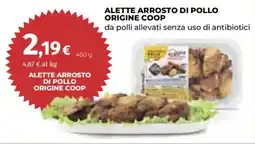 Ipercoop Alette arrosto di pollo origine Coop offerta