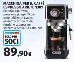 Ipercoop Macchina per il caffè espresso Ariete 1381 offerta