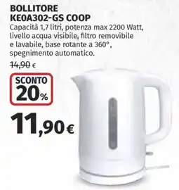 Ipercoop Bollitore KE0A302-GS Coop offerta