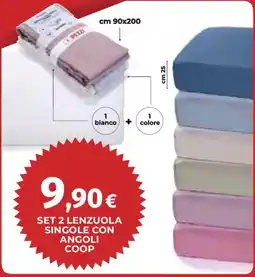 Ipercoop Set 2 lenzuola singole con angoli Coop offerta