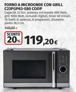 Ipercoop Forno a microonde con grill Coop offerta