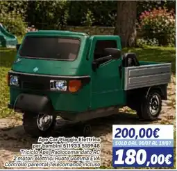 Orizzonte Ape Car Piaggio Elettrica offerta