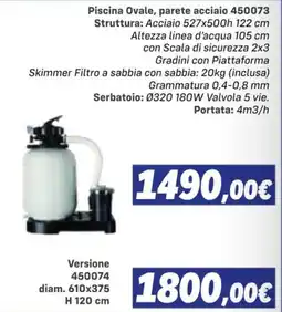 Orizzonte Piscina Ovale, parete acciaio offerta