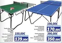 Orizzonte Tavolo ping pong da interno compatto offerta