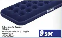 Orizzonte Airbed singolo floccato Beshway offerta