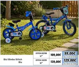 Orizzonte Bici Bimbo Stitch Blu offerta