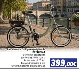 Orizzonte Bici elettrica fold green pieghevole offerta