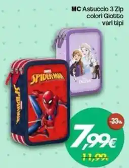 Franzy's MC Astuccio 3 Zip colori Glotto offerta