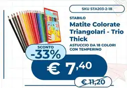 Mornati Paglia Stabilo matite colorate triangolari - trio thick offerta