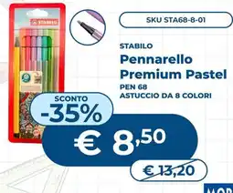 Mornati Paglia Stabilo Pennarello Premium Pastel offerta