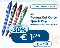 Mornati Paglia Bic Penna Gel Ocity Quick Dry offerta
