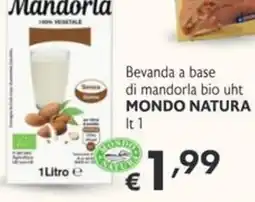 SuperW Beveranda a base di mandorla bio uht Mondo Natura offerta