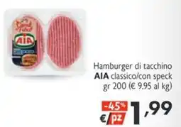 SuperW Hamburger di tacchino AIA classico offerta