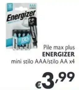 SuperW Pile max plus ENERGIZER mini stilo AAA/stilo AA offerta