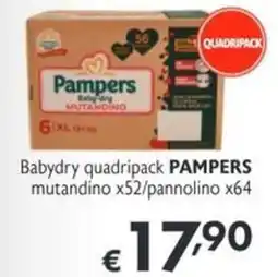 SuperW Babydry quadrpack PAMPERS mutandino offerta
