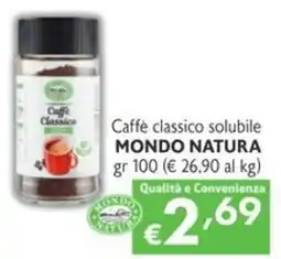 SuperW Caffè classico solubile MONDO NATURA offerta