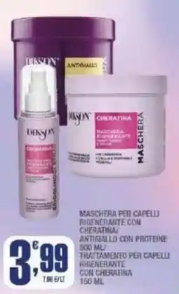 Splendidi e Splendenti Maschera per capelli rigenerante con cheratina offerta