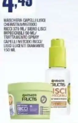Splendidi e Splendenti Garnier Fructis Maschera capelli lisci cheratinametodo ricci offerta