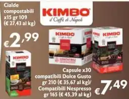 SuperW Cialde compostabili Kimbo offerta