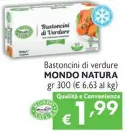 SuperW Bastoncini di verdure Mondo Natura offerta