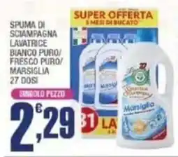 Splendidi e Splendenti Spuma di sciampagna lavatrice bianco puro / fresco puro / marsiglia offerta