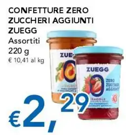 Migross Supermercati e Market Confettura zero zuccheri aggiunti Zuegg assortiti offerta