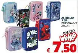 Casa & Co Astuccio 3 zip personaggi assortiti offerta