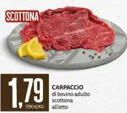PRO7 Supermercati Carpaccio di bovino adulto scottona offerta