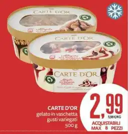 PRO7 Supermercati Carte d'Or gelato in vaschetta offerta