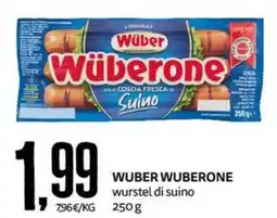 PRO7 Supermercati Wüber Wuberone wurstel di suino offerta