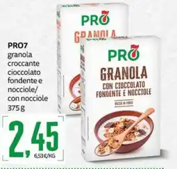 PRO7 Supermercati PRO7 granola croccante cioccolato fondente e nocciole offerta