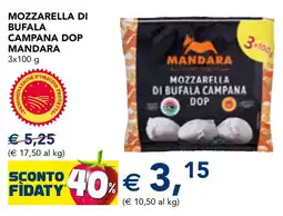 Esselunga Mozzarella di bufala campana dop mandara offerta