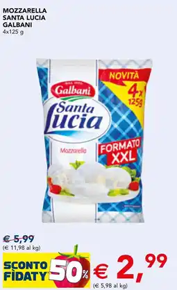 Esselunga Mozzarella Santa Lucia Galbani offerta