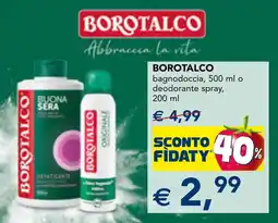 Esselunga Borotalco bagnodoccia o deodorante spray offerta