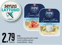 PRO7 Supermercati FINI tortellini al prosciutto crudo/ravioli ricotta e spinaci senza lattosio offerta
