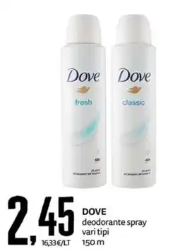 PRO7 Supermercati Dove deodorante spray offerta