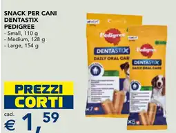 Esselunga Snack per cani dentastix pedigree offerta