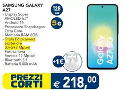 Esselunga Samsung Galaxy A27 offerta