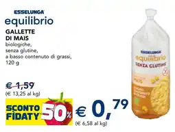 Esselunga Esselunga equilibrio Gallette di mais biologiche, senza glutine, a basso contenuto di grassi offerta
