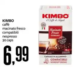 PRO7 Supermercati Kimbo caffè macinato fresco compatibili nespresso offerta