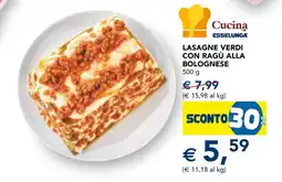 Esselunga Lasagne verdi con ragù alla bolognese Cucina Esselunga offerta