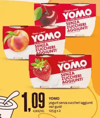 YOMO yogurt senza zuccheri aggiunti