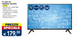 Esselunga TV LED 40" Hisense 40A49Q offerta