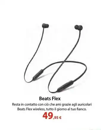 Euronics Apple beats flex auricolare wireless in-ear, passanuca bluetooth nero offerta