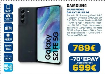 Euronics Galaxy s21 fe 5g offerta