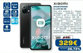 Euronics 11 lite 5g ne 16,6 cm (6.55") doppia sim android 11 usb tipo-c 8 gb 128 gb 4250 mah nero offerta
