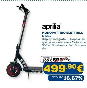 Aprilia monopattino elettrico e-sr2